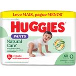 fralda roupinha huggies natural care tamanho g 60 unidades