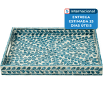 bandeja claynix de servir 40x29cm azul a-mbi