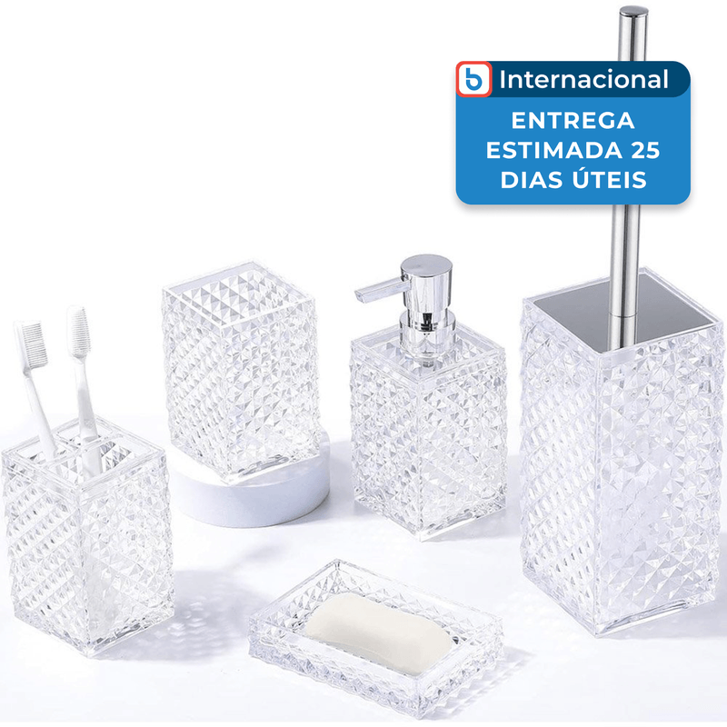 conjunto de acessorios jolosk yueranhu 6 peças de acrilico para banheiro transparente a-mbi