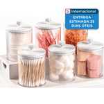 potes organizadores para banheiro tektalk 6 peças transparente a-mbi
