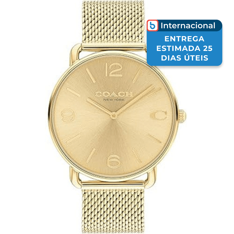 relógio coach elliot moderno dourado a-mbi