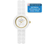 relógio kate spade com pulseira de silicone 28mm branco a-mbi