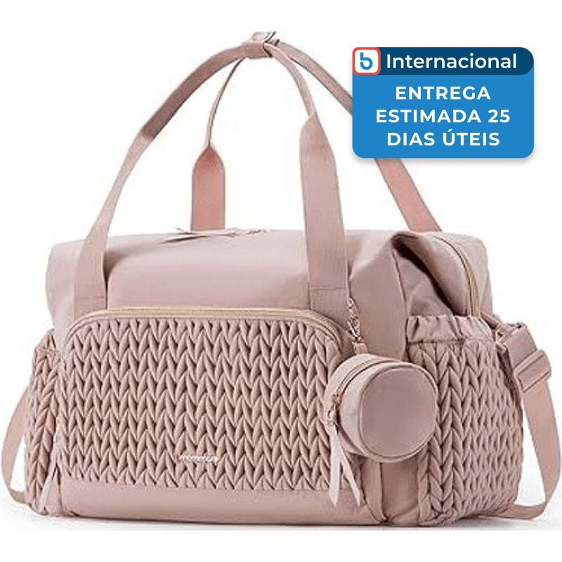 bolsa de fraldas para viagem mommore rosa a-mbi