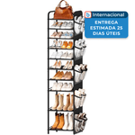 sapateira metal 10 níveis aooda preto a-mbi