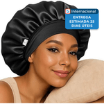 touca de cetim yanibest para mulheres seda preto a-mbi
