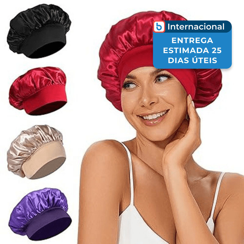 kit com 4 toucas leaduway cetim seda coloridas a-mbi