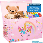 caixa de armazenamento dobrável para brinquedos mabahoo rosa a-mbi