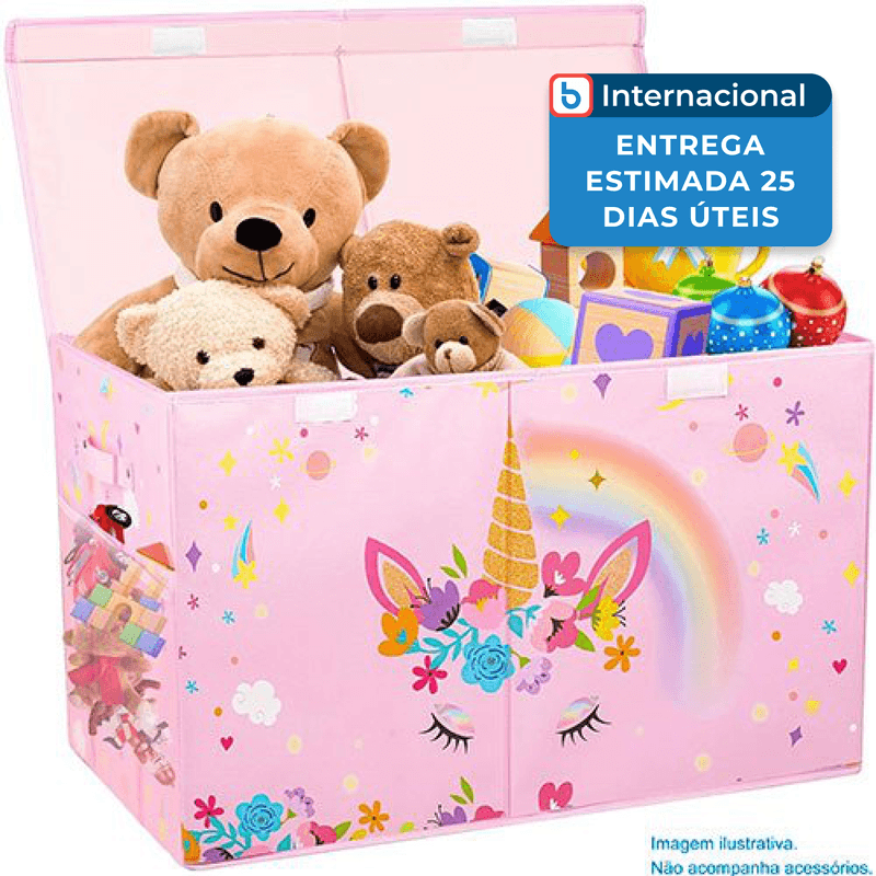 caixa de armazenamento dobrável para brinquedos mabahoo rosa a-mbi