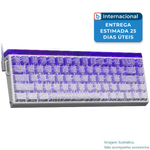 teclado gamer aula com fio 68 teclas rgb roxo a-mbi