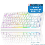 teclado gamer aula sem fio 81 teclas rgb branco a-mbi