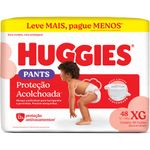 fralda huggies descartável proteção acolchoada tamanho xg 48 unidades