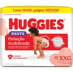 fralda huggies descartável proteção acolchoada tamanho xxg 48 unidades