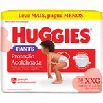 fralda huggies descartável proteção acolchoada tamanho xxg 58 unidades