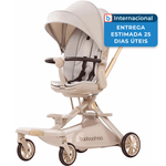 carrinho de bebê bakisu 360 graus dobrável castanho leite a-mbi