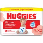 fralda huggies descartável máxima proteção tamanho xg 58 unidades