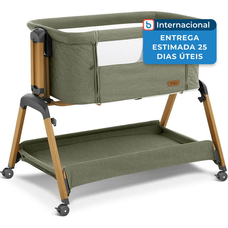 berço de balanço 3 em 1 com rodas jimglo verde a-mbi
