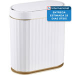 lixeira com sensor de movimento elpheco branco dourado a-mbi