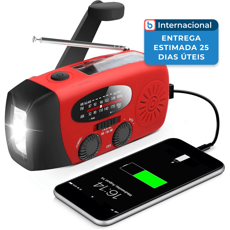 rádio de emergência runningsnail usb vermelho a-mbi