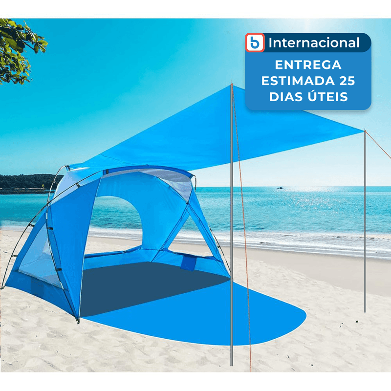 tenda de praia portátil uv fps+50 para 3 pessoas etto azul a-mbi