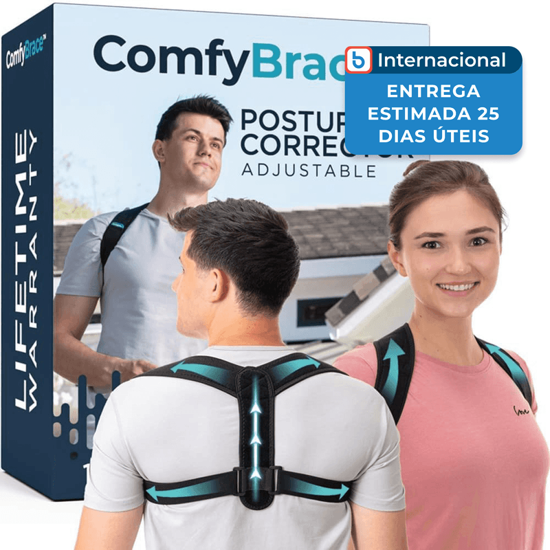 corretor de postura ajustável comfybrace preto a-mbi