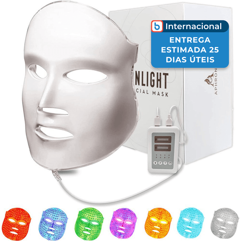 máscara facial led 7 cores aphrona branca a-mbi