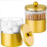 porta cotonete gaussra com 2 peças e com adesivos dourado a-mbi