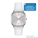 relógio feminino bisley couro prata a-mbi