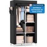 armário portátil rojasop 6 prateleiras preto a-mbi