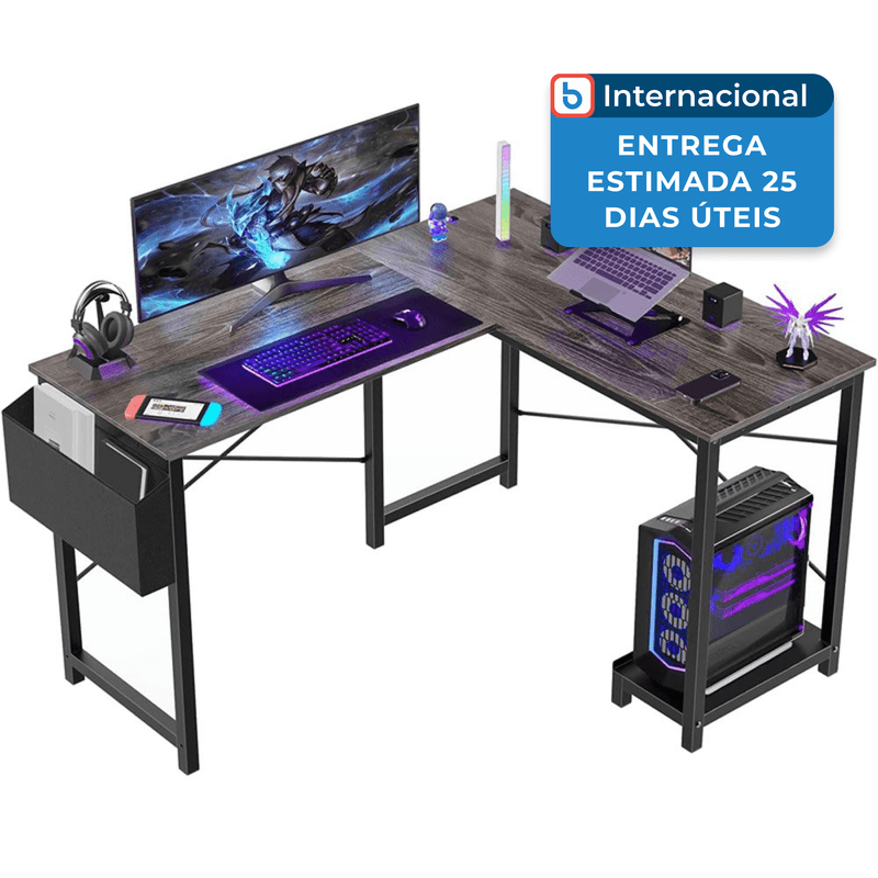 mesa gamer em formato de l sweetcrispy cinza a-mbi