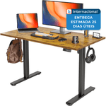 mesa de pé para escritório com altura ajustável seang marrom rústico a-mbi