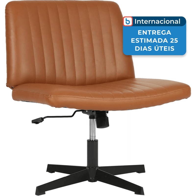 cadeira sem braços de escritório ajustável fdw marrom a-mbi