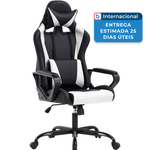 cadeira gamer com encosto alto em pu bestoffice branco a-mbi