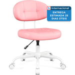cadeira de escritório pequena sem braço ajustável e giratória misolant rosa a-mbi