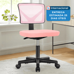 cadeira de escritório sem braço giratória ergonômica dumos rosa a-mbi