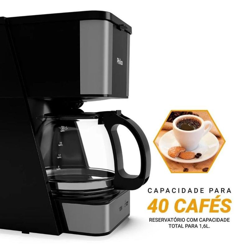 cafeteira elétrica philco preto pcf40a