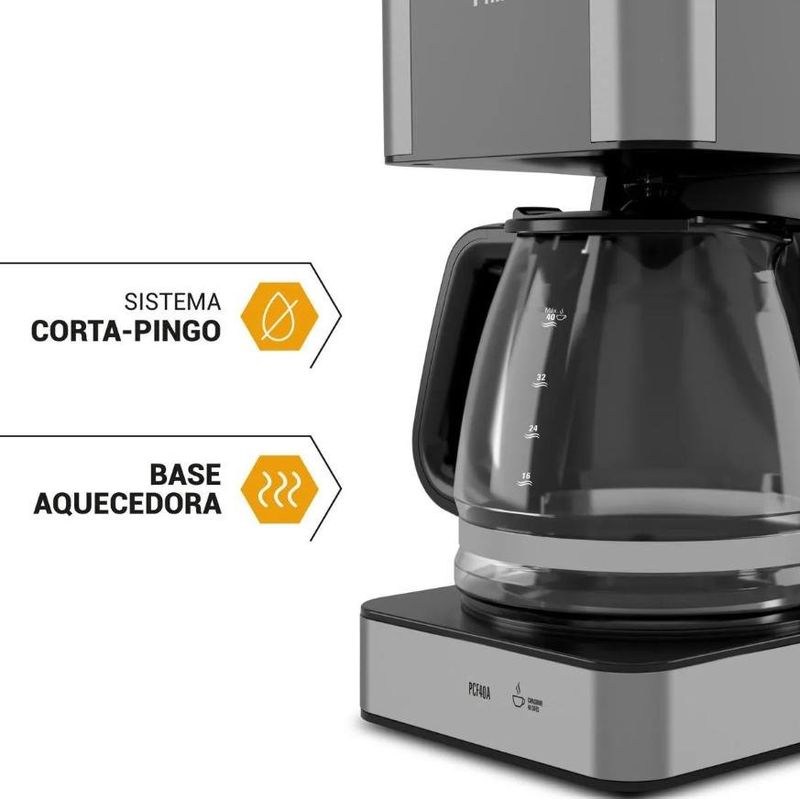 cafeteira elétrica philco preto pcf40a