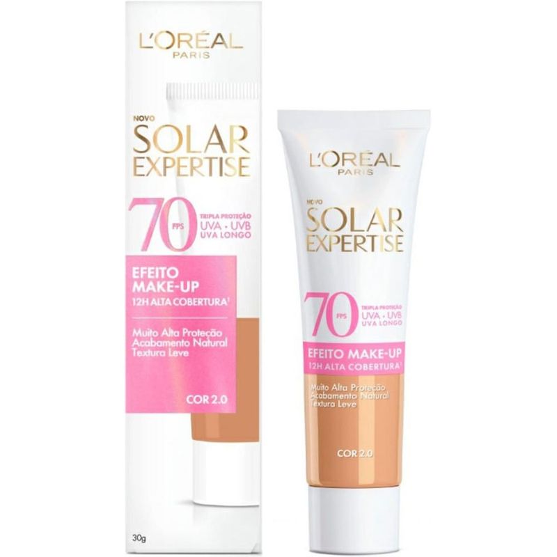 protetor solar facial loréal paris solar expertise efeito make up fps70 cor 2.0 30g