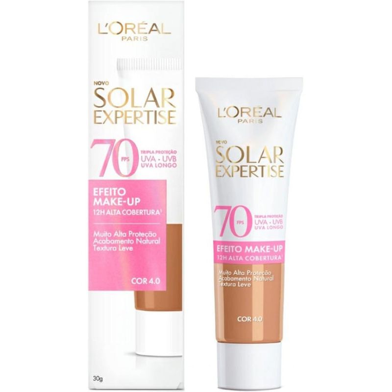 protetor solar facial loréal paris solar expertise efeito make up fps70 cor 4.0 30g