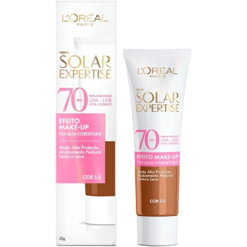 protetor solar facial loréal paris solar expertise efeito make up fps70 cor 5.0 30g