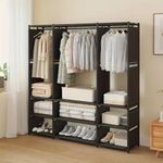 roupeiro portátil desmontável yepp 170x36x130cm (mp)