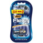 aparelho de barbear bic flex3 extra suave 4 unidades