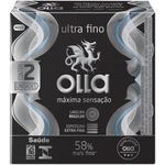 preservativo lubrificado olla sensitive máxima sensação ultra fino 2 unidades