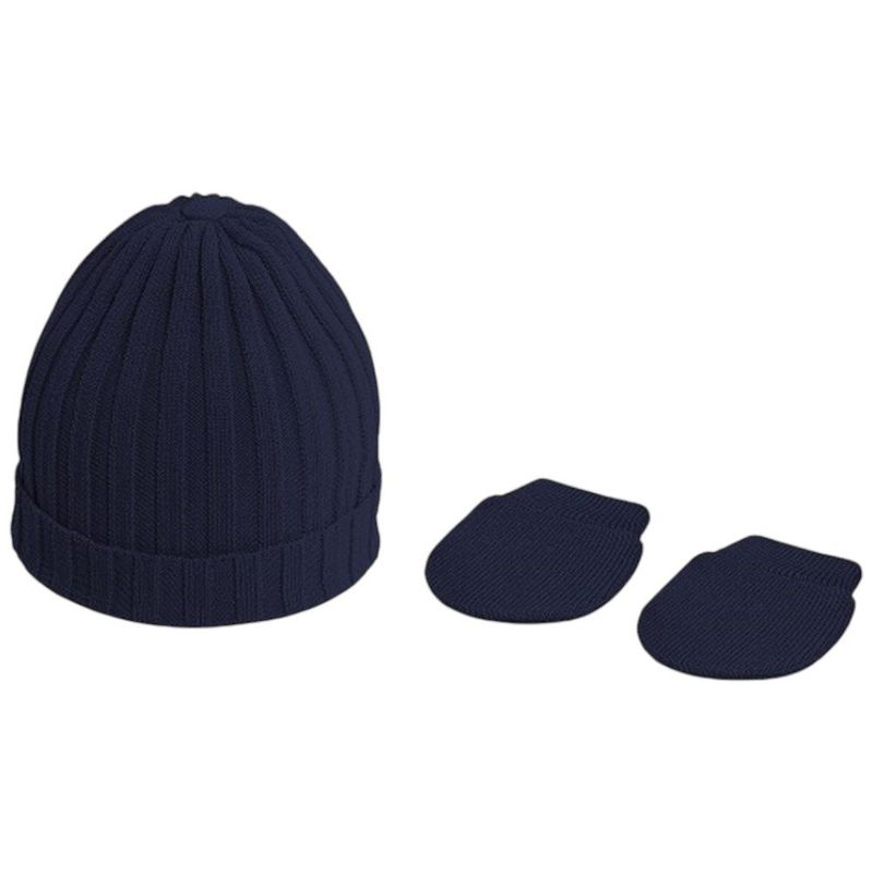 kit bebê rn pimpolho 1 touca 1 par de luvas marinho 62402 (mp)