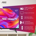 smart tv 43" aoc fhd com roku 43s5155/78g