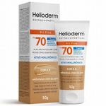 protetor solar facial helioderm ativo hialurônico bege escuro fps70 50g