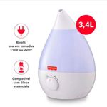 umidificador de ar ultrassônico multilaser fisher price 3,4 litros bivolt