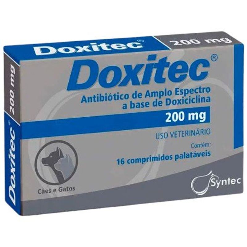 doxitec para cães e gatos syntec 16 comprimidos de 200mg (mp)