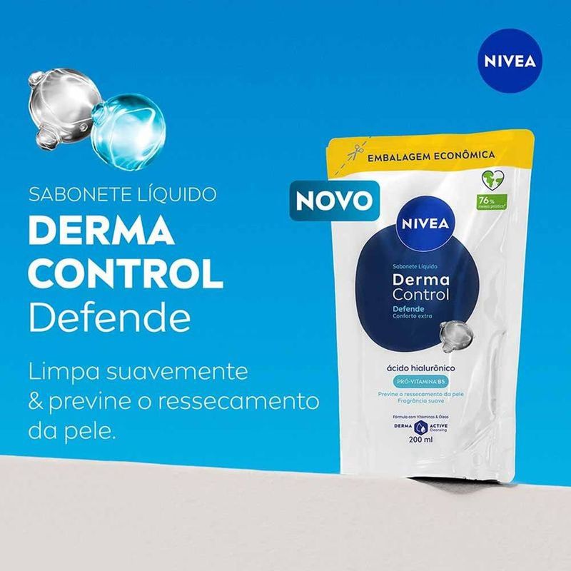 refil sabonete líquido nivea derma control defende 200ml