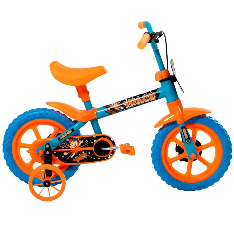 bicicleta infantil track aro 12 arco íris bl azul
