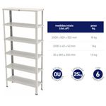 estante industrial metálica progás 6 prateleiras aço prest-006 (mp)